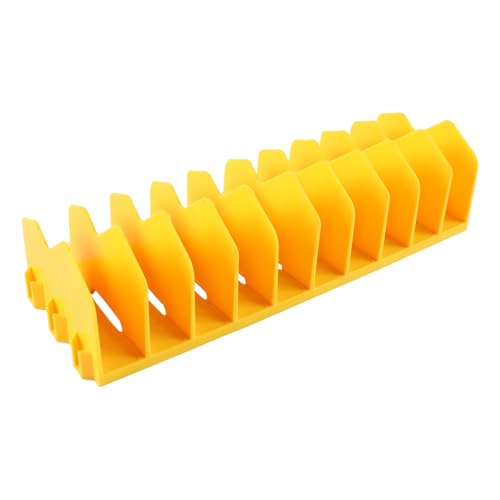 10-Slot Tang Organisator Rack Tang houder en Cutter met Non-Slip Rubber Base, Tray, Tongs Organisator, Geel
