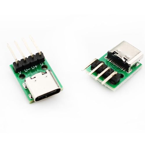 10st USB C 3.1 Breakout Board, 16 Pin Type-C Plug to 2.54mm Circuit Board Adapter met gebogen Pen USB C DIY op DIP 4 Pool voor het laden en gegevensoverdracht 4