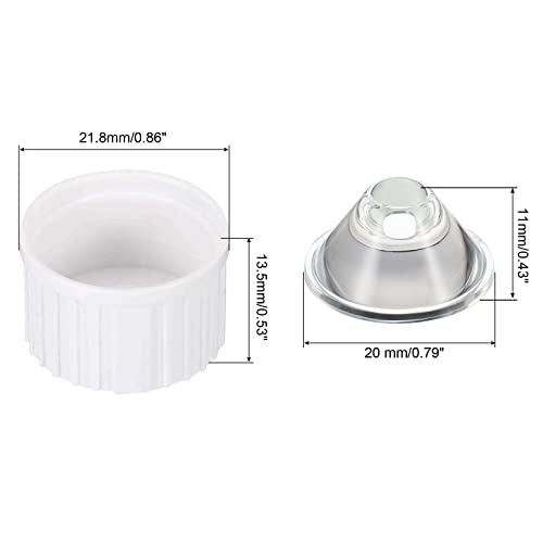 20mm LED-lenzen 60 graden met kunststof houder, 8 Set Acryl optische lenzen voor 1W 3W High Power LED-licht, wit/transparant