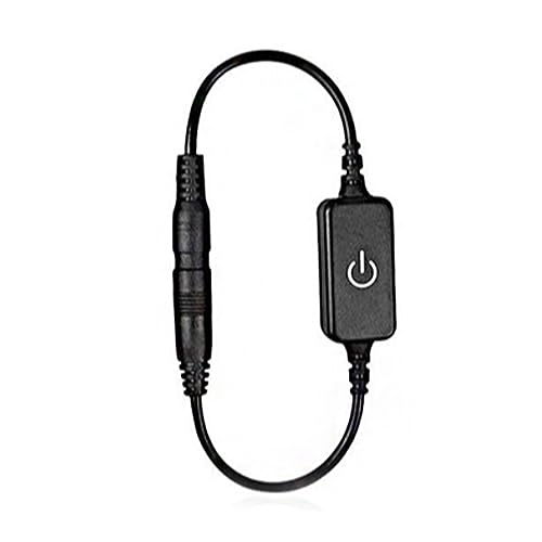 Mini LED Dimmer Touch Switch DC12-24V LED Touch Inline Dimmer LED Strip Light Dimmer Brightness Controller Dimmen On Off Switch Controller (BLACK)