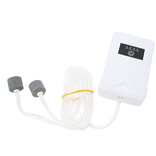 Oplaadbare zuurstofpomp voor Aquarium, Silent USB Batterij, 2400 mAh, Draagbare luchtpomp voor Vis Tank, met dubbele uitgang voor Vissen, 2 modi 4