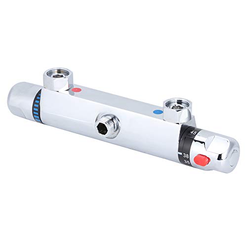 Chrome Metallisch glänzend Thermostaat Dusche, Modernes Design Duschthermostat aus Hochwertigem Kupfermaterialm, Intelligter Thermostaat Mischbatterie