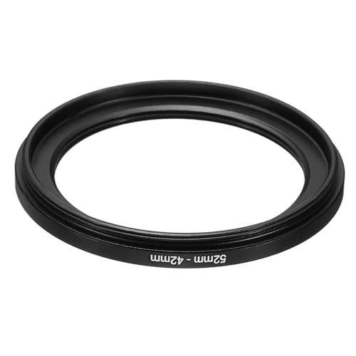 52mm-42mm metalen step-down ring, Camera lens Filter Adapter Ring Aluminium Filter Adapter Ring voor Camera Ones Hood, Zwart 3