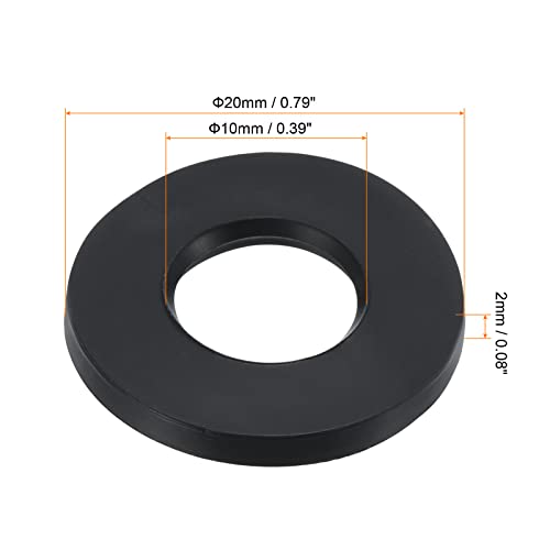 M10 Rubber Flat Washer 12 st 10mm ID 20mm AD Afdichting Spacer Afdichting Ring voor Waterpijp Waterslang Bevestiging Bolts Zwart