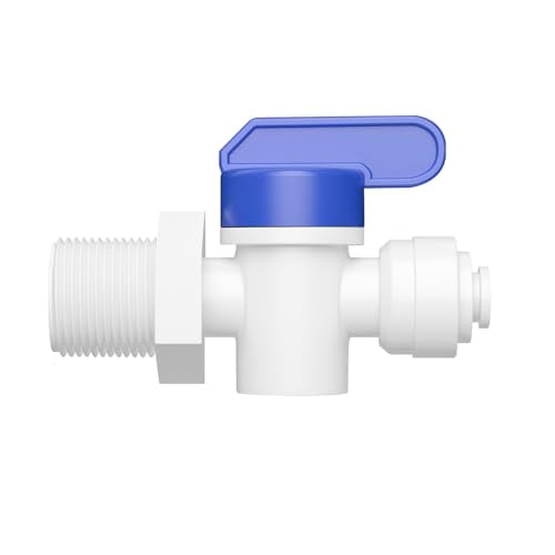 1Scs RO waterfilter passen, shut-off balventilator, 1/2" mannelijke draad tot 1/4" Quick Connect, isolatieventiel voor RO omgekeerde osmose systeem