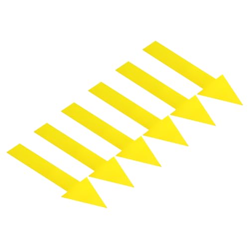 Pijl Sticker 12," 6 Sheet Direction Teken PVC Lijm Afneembare vloer Sticker voor vloerwand Marker, Geel
