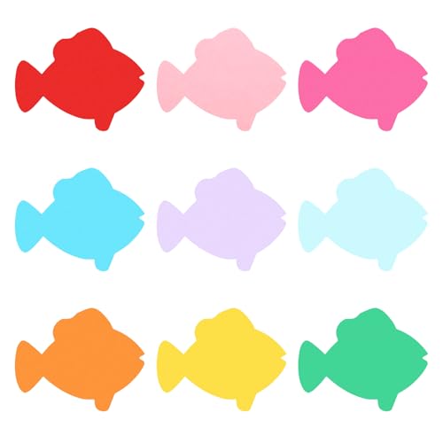Bulletin Cutouts Paper, 108 Stukken Visvorm Bulletin Board Paper Cutouts Decoraties met Zelfklevende Dots voor klaslokaal DIY Crafts Projecten Party Supplies, Multicolor