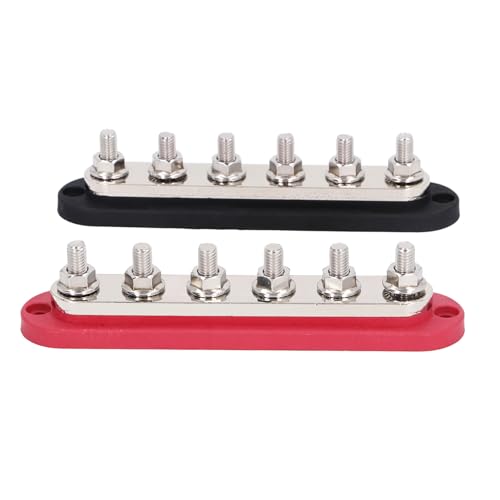 Verzamelrail, 300 A, 12-48 V, 5 bouten, aardverdeler met beschermingkap voor auto's, boten, klemstrip van messing 4