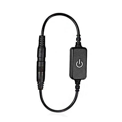 Mini LED Dimmer Touch Switch DC12-24V LED Touch Inline Dimmer LED Strip Light Dimmer Brightness Controller Dimmen On Off Switch Controller (BLACK)