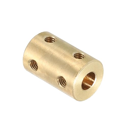 Shaft Koppeling Socket L22 x D14 5mm tot 6mm Bore Stijve Koppeling Messing Shaft Joint met Schroevendraaier voor 3D Printer Gold 2 stuks 4