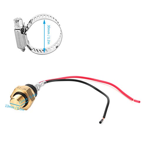 Temperatuurschakelaar Water, Thermostaat Watertemperatuurschakelaar Radiator Koeler Ventilator Temp Sensor voor Motorfiets ATV Off-Road Voertuig: (Blauw) 3