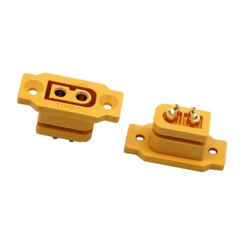 Sea 4pcs XT60BE-F High Current Inbouwconnector met rubber dop, Schroeven voor Lipo Batterij XT60 Connector, Rubber dop, Gold Connector, Stof, Water beschermd 4