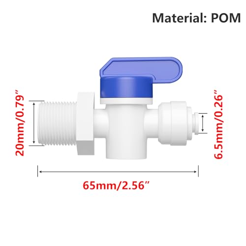 1Scs RO waterfilter passen, shut-off balventilator, 1/2" mannelijke draad tot 1/4" Quick Connect, isolatieventiel voor RO omgekeerde osmose systeem