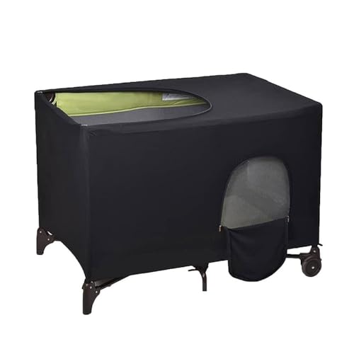 Crib Canopy, Stretchy ademende Crib Canopy Cover, Travel Bed Slapen Portable Stretchy Blackout Tent - Zwart