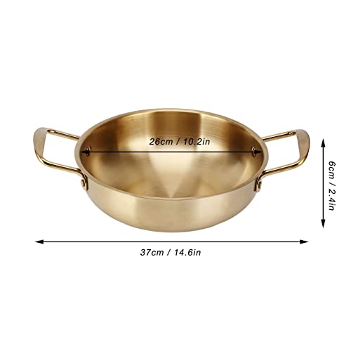Koreaanse Pasta Pan, 26 cm, Koreaanse Windows, Dubbele Handvat, Koreaans Geel, Goud, Roestvrij staal, Multi-Purpose Stewpan, Keuken, Stewpan, Zeevruchten, Gasfornuis Pot, Quick 3