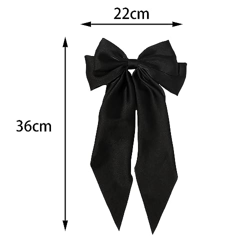 2 stuks haarclips met Bow, Haar Accessoires voor meisjes, effen kleur Bow, haarspeld, Franse haarspeld, lange ribbon haar bevestiging Accessoires, zachte satin zijde
