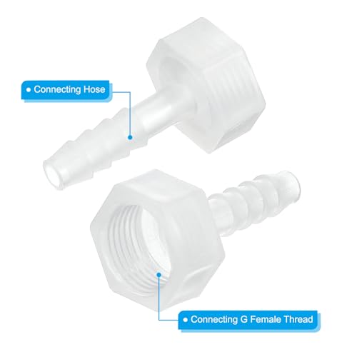 Set van 5 kunststof slangen Barbs, 1/4 inch Barb x 3/8 inch G Vrouwelijke Thread Adapter Connector Pijp Fittings voor Water Liquid Air Gas Brandstof 4