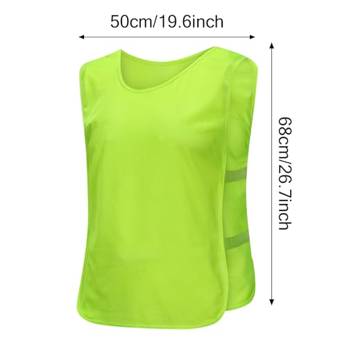 Pack van 6 Voetbaltraining, 62 x 65 cm, Sport Bibs voor Voetbal, Ademend Basketbal Vest, Vrouwen, Mannen, Volwassenen, Junior, XL, Geschikt voor Hoogte 170-200 cm