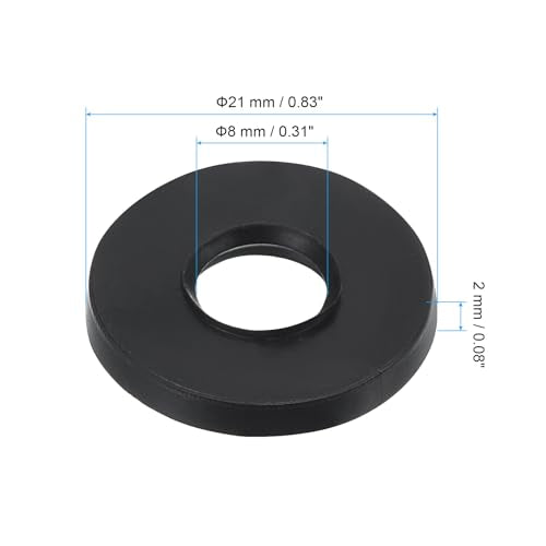M8 Rubber Afdichtingen Rubber Afdichting Ronde 40st 8mm ID 21mm OD 2mm Dikke Flat Wasmachines Set Afdichting Rubber voor Faucet Tube Bevestiging Schroef Zwart