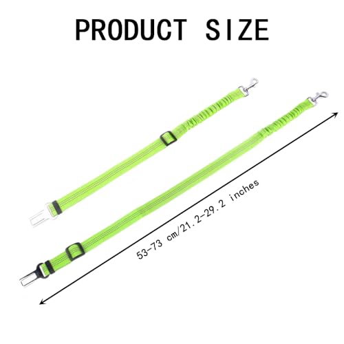 2 st. Verstelbare hondenwagen veiligheidsgordel, Nylon Elastische hondentuig, duurzame veiligheidsgordel Clip Lead Pet Car Harnas Clip 360° Draaibare veiligheidsgordels voor dieren