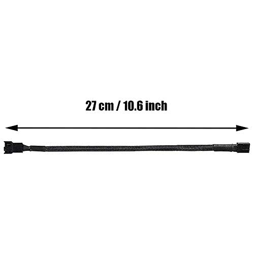 Verpakking van 12 4 Pin Fan Dividers PWM Plug Cable Extension Gevlochten Mouwen Ventilator Man naar vrouw Compatibel met 4 Pins (26,5cm)