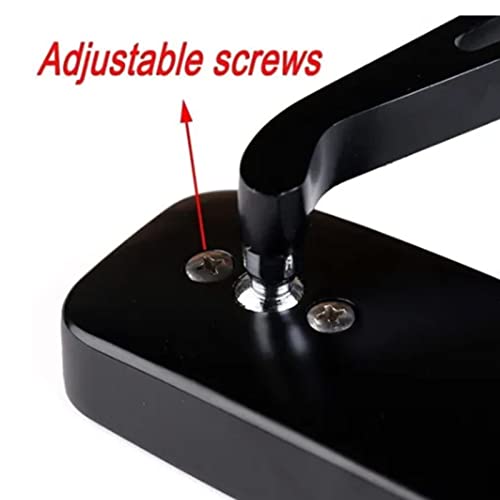 Rechthoekige Motorfiets Spiegels, Universele 2 Piece Motorfiets Rearview Spiegel Rechthoekige Aluminium Legering Stuurspiegel voor Motorfiets 4