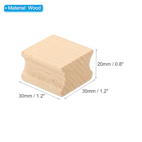 30 x 30mm Blanco Houten Rubber Stamp Ondersteuningen, 10 stuks Houten Rubber Stamp Handvat Hard houten blokken voor het stampen maken DIY Craft Style 2, Bruin