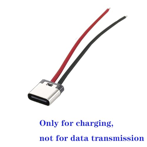 30 PCS USB-C Socket Solderen met kabel, 2-Wire USB-C Flush voor PCB ontwerp, DIY 3