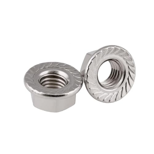 Nut M10X1.25 M10X1.25, Flange Nut, Chrome, 10 stuks, Fijne draad, Hex Nut, Flange Nuts, BH met Pad, standaard