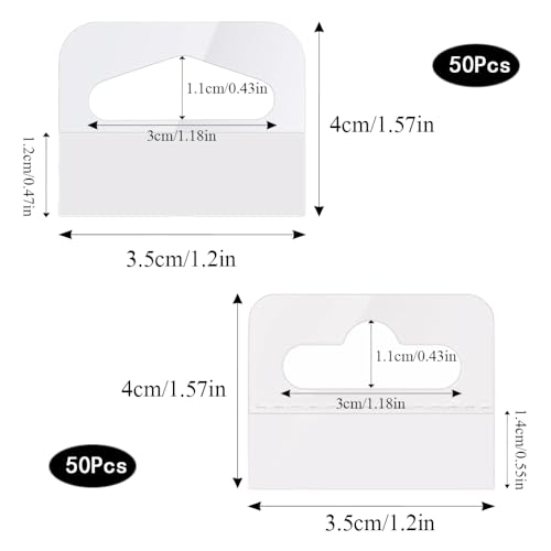 100 stuks Sticky Hang Tabs, Zelfklevende tabbladen hangen voor de detailhandel, Clear Slot Hole Tags, Plastic Tags, Slot Hole, Klevende Tabbladen, Tag Hook voor Shop, Start