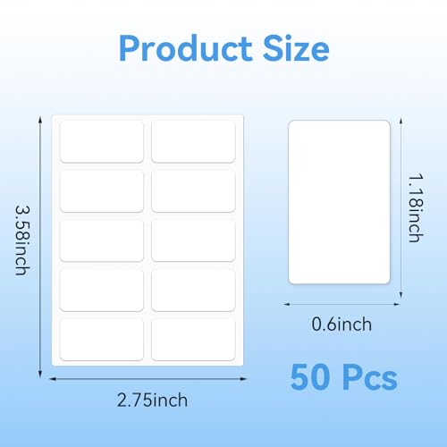 Verpakking van 50 Zelf-Adhesive Textieletiketten, Naamstickers, Kleding, Waslabels, Zelf-Adhesive voor Strijken, 15 x 30 mm, Naamlabels, Zelf-Adhesive Naam Tags, Waterdichte Labels voor Kleding