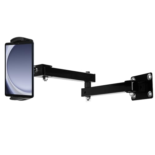 Tabletwandhouder, 360° roterende telefoonhouder, armhaakje, 10-45 cm Uitschuifbare verstelbare tablethouder voor 4-13 inch apparaten, telefoons en tabletten