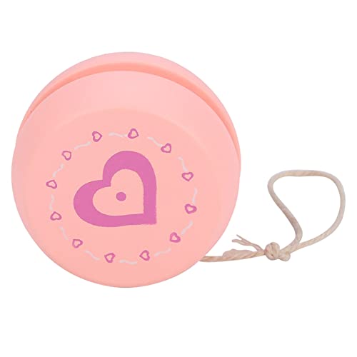 Jojo Beginner Kinderset voor Duitsland Beginners 3 peuters Jaar Kikker Hout van 4 leuke cartoon patroon Houten Jojo Ball Yo Yos voor kind kind (roze hart) 5