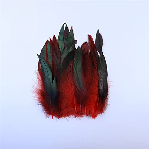 Pack of 100 Craft Feathers, Red Faucet Feathers, 14-20 cm, DIY Craft Feathers for Craft Projecten, Dream Catcher, DIY Oorbellen, Carnaval Kostuums, Partij, Hoeden, Maskers, Juwelen, Paaseieren Decoratie, Pheasan Feathers