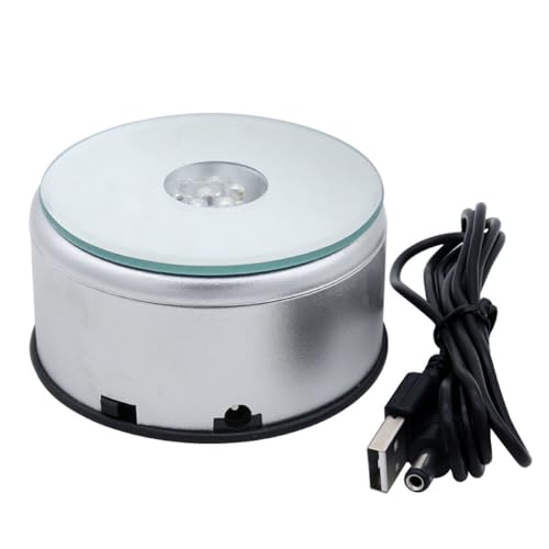 Sea LED Rotating Display Base 7 Kleur Kleur veranderende licht kristal Display Base Turntable Display Stand voor Cupdisplay Crystal Glass Art Collectibles standbeeld sieraden