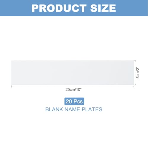 10"x2" Blanco Naamplaten, 20st Aangepaste Gegraveerde Naam Tags Rechthoekige Laser Graveren Blanken voor Gepersonaliseerde Naam Tags, Kantoordeur, DIY