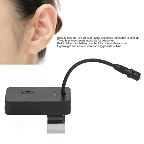 Finger Earwax Removal Light,Mini oor licht oor Otoscope licht oor schoner oorwas Verwijderaar Tool,Ear Pick Thumb Lamp USB Opladen Portable Finger Light voor oorreiniging(zwart) 3