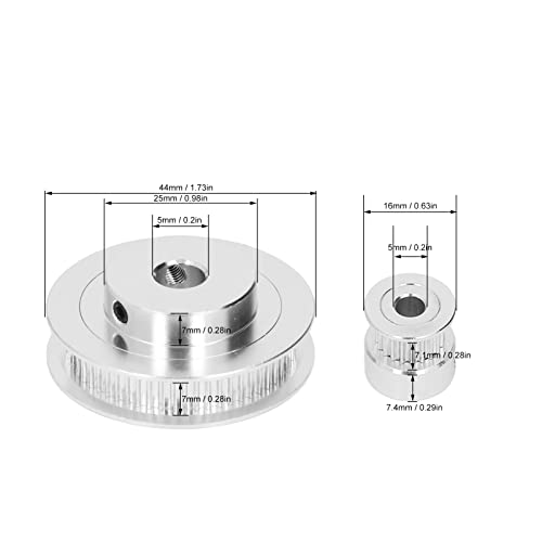 GT2 Synchroon Wiel, 2PCS Synchroon Wiel, Aluminium Timing Belt Disc, Synchroon Wiel 20 60 Tanden, 3D Printer Accessoires (8Mm/, Gereedschappen