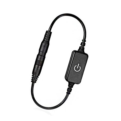 Mini LED Dimmer Touch Switch DC12-24V LED Touch Inline Dimmer LED Strip Light Dimmer Brightness Controller Dimmen On Off Switch Controller (BLACK) 3