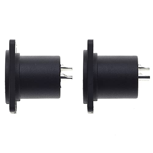 XLR Plug 3 Pole Chassis - Man Jack 3 Pin Solder Panel Mount Connector voor Microfoon Speaker Socket - Pack van 2 4