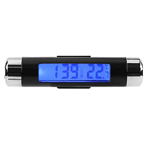Auto klokthermometer, met luchtuitlaatclip, Mini kleine LED elektronische klok voor auto Dashboard, auto luchtuitlaatthermometer met achtergrondverlichting