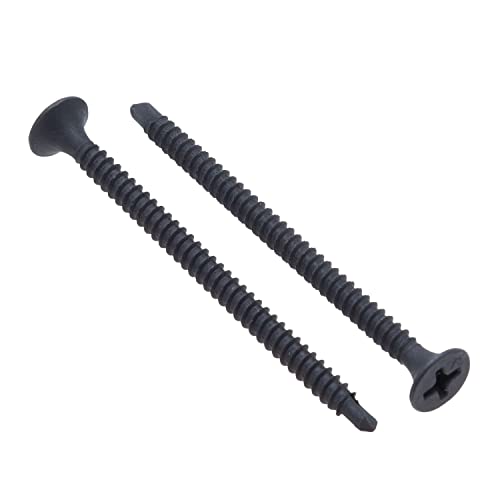 3,5 mm x 35 mm Zelfboren Drywall Schroef Self Tapping Zwarte Schroeven Fijn Thread Phillips Schroef met Fosfaat gehard staal Schroef voor gipsplaten op metalen stud profiel (Pack van 50)