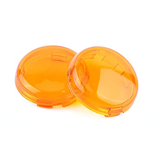 2 stuks Turn Signal Lens Observaties Covers Kit, Ronde Motorfiets Turn Signal Lens Cap Compatibel met Dyna Deuce Softail Sportster 1986-15(Geel) Reparatie en onderhoud