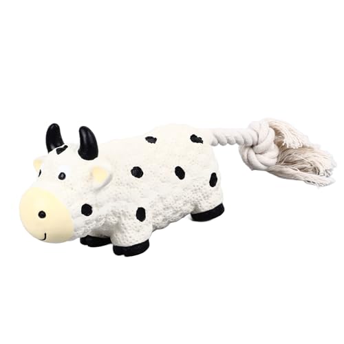 Latex honden piepende zachte interactieve hond met unieke vorm Puppy kauwen voor binnen kleine middelgrote honden koe Latex hond piepen (koe)