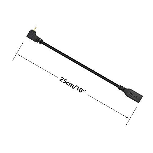 1 Paar USB C naar Micro USB Converter Kabel, Type C Vrouw tot 90 graden naar beneden Micro USB Gegevenskabelondersteuning opladen en gegevensoverdracht (U/D) 3