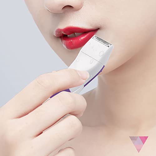 Cordless trimmer voor vrouwen Bikini met 3 stuks trimming Combs, 2-in-1 haarverwijderaar (Paars) - waterdicht 5