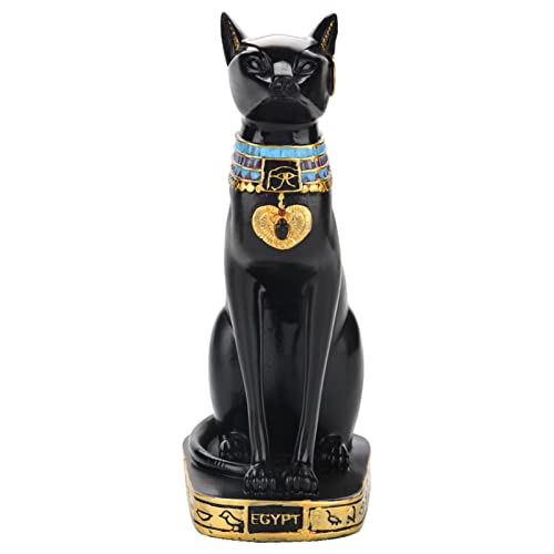 Egyptisch Kat Resin standbeeld Figurine Huiskamer Ornament Ambachten Home Decor(A5-YX260840-M)