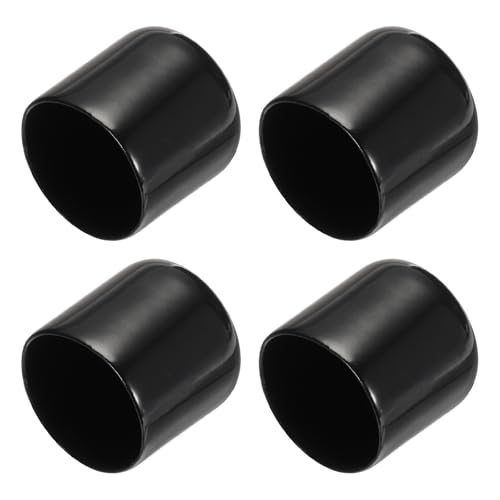 32mm Vinyl Rubberen End Caps, Verpakking van 4 Flexibele Bolt Schroefhoesjes, Caps Ronde Wire Guard Caps voor metalen Pijp Rod Bolts, Zwart