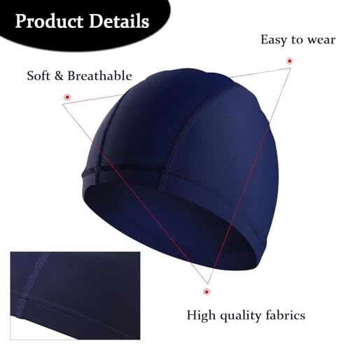 3 stuks Elastische Zwemcaps, Zwemmen Stretchy Non Slip Zwemcap Unisex Zwemcaps Lichtgewicht Zwemcaps Waterdichte Elastische Zwemcaps voor lange en korte haar kinderen Zwemmen 5