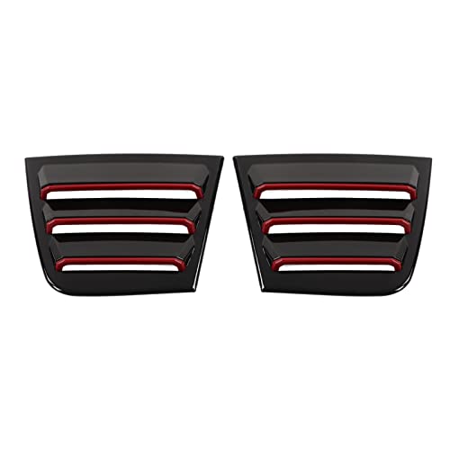 2 STUKS Slijtvaste ABS Zijruit Lamellen Vooruit Zonnescherm Cover Vervangen voor 2011-2021 Dodge Charger (Spiegel Zwart)(rood Zwart) 5